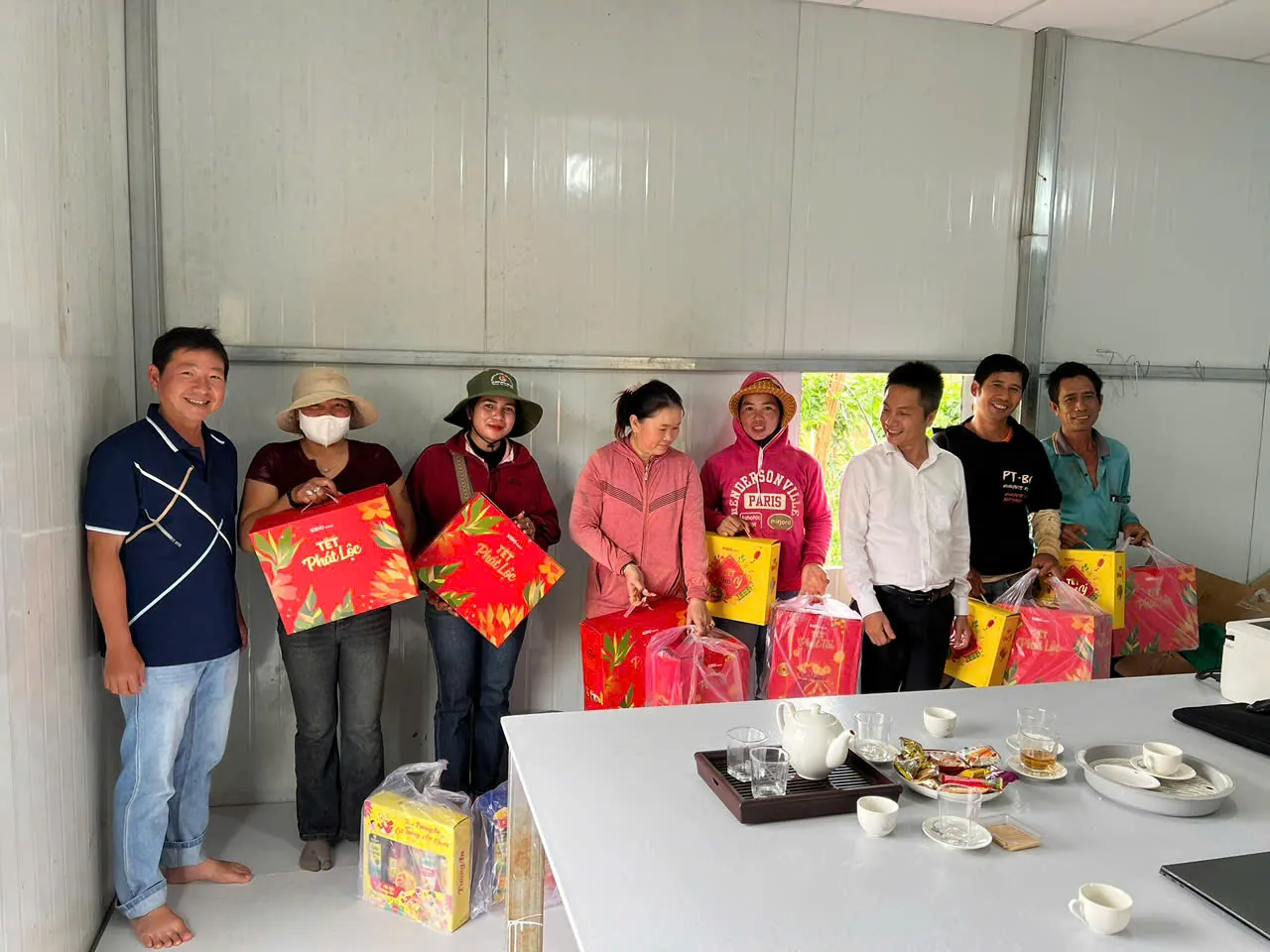 Tết gifts for everyone on the farm